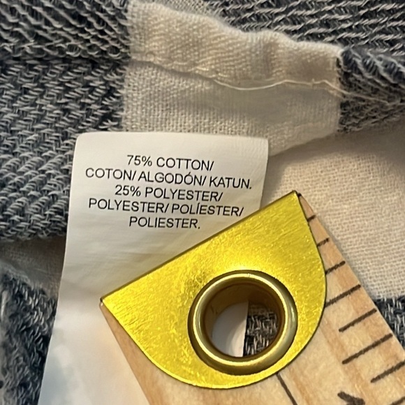 Lucky Brand Long Sleeve Blue-Grey Stripe Peplum Top Size M - Picture 11 of 13